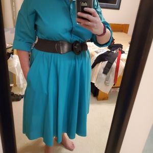 RARE Vintage 1970's Teal Dress made by "The Americ